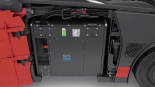 Die Lithium-Ionen- oder Brennstoffzellensysteme von Linde zeichnen sich durch hohe Gesamtsicherheit aus. Energiesystem des E30 von Linde Material Handling
