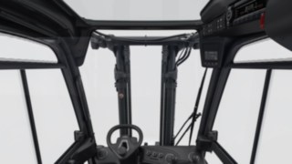 Die Komfortkabine des X20 – X35 schützt den Fahrer. Komfortkabine für den Linde X20 – X35