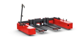 Optional kann der C-Rahmen der Routenzüge LT10 – LT20 von links geöffnet werden. Optionale Öffnungsrichtung des C-Rahmens der Routenzüge LT10 – LT20 von Linde Material Handling