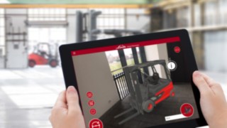 Linde Showroom App von Linde Material Handling Mit der Linde Showroom App von Linde Material Handling lassen sich 27 virtuelle Flurförderzeuge in jede beliebige Umgebung projizieren.